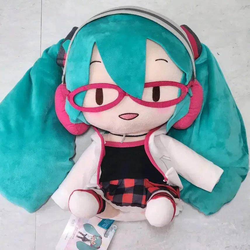[BUNJANG] Hatsune Miku Project DIVA Natural Project Diva Big Plush Doll / 하츠네미쿠 프디바 내추럴프로젝트 디바 안경 빅 누이구루미 인형