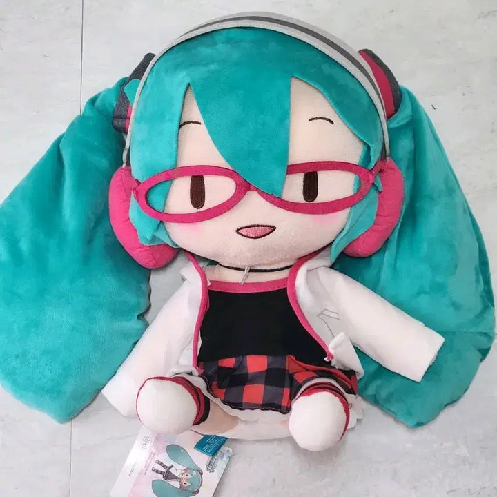 [BUNJANG] Hatsune Miku Project DIVA Natural Project Diva Big Plush Doll / 하츠네미쿠 프디바 내추럴프로젝트 디바 안경 빅 누이구루미 인형