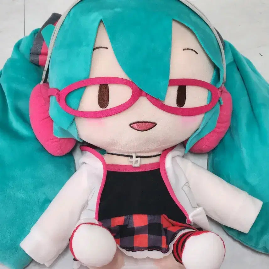 [BUNJANG] Hatsune Miku Project DIVA Natural Project Diva Big Plush Doll / 하츠네미쿠 프디바 내추럴프로젝트 디바 안경 빅 누이구루미 인형