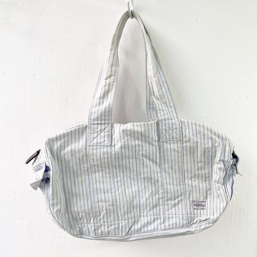 [BUNJANG] Porter 70th Anniversary Blue Stripe Boston Bag / 포터 70주년 블루 스트라이프 보스턴백 PORTER