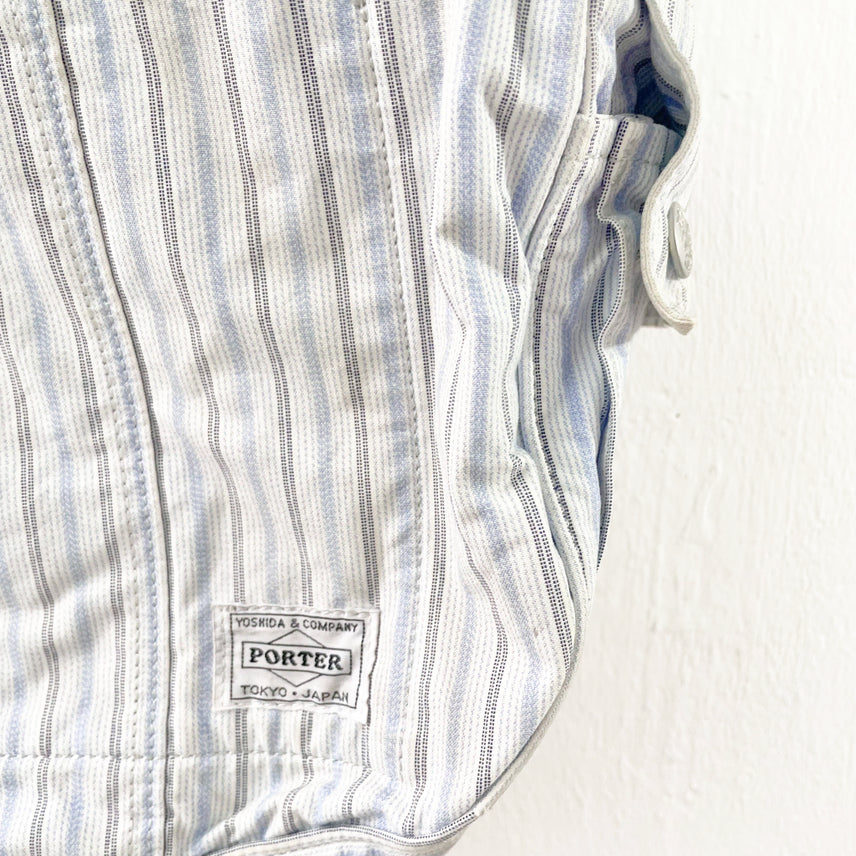 [BUNJANG] Porter 70th Anniversary Blue Stripe Boston Bag / 포터 70주년 블루 스트라이프 보스턴백 PORTER