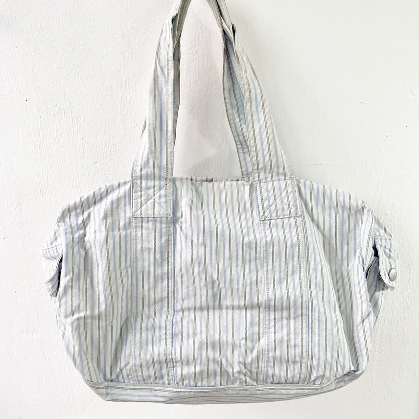 [BUNJANG] Porter 70th Anniversary Blue Stripe Boston Bag / 포터 70주년 블루 스트라이프 보스턴백 PORTER