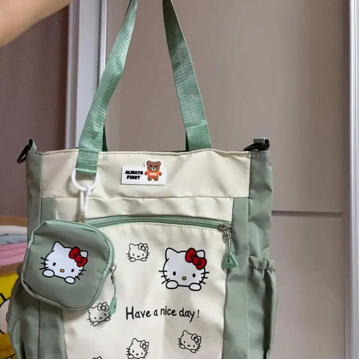 [BUNJANG] Hello Kitty Eco Bag &amp; Mini Pouch Set / 헬로키티 에코백 + 미니 파우치 세트