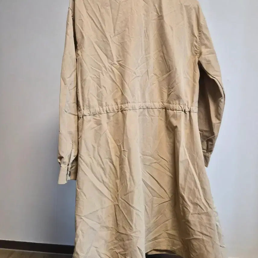 [BUNJANG] Sunflower Beige Pleated Long Shirt Dress / (새상품)베이지 여성 플리츠 롱 셔츠 free size