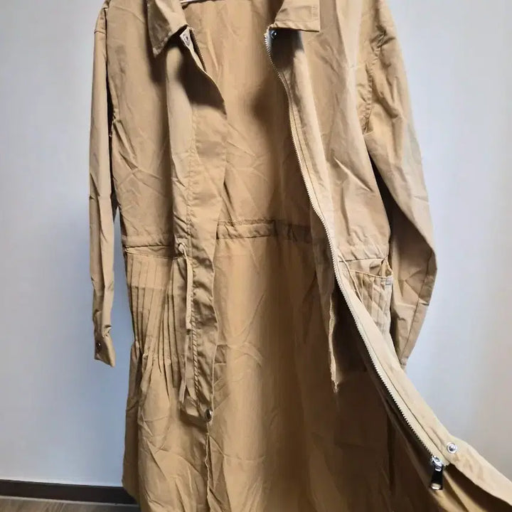[BUNJANG] Sunflower Beige Pleated Long Shirt Dress / (새상품)베이지 여성 플리츠 롱 셔츠 free size