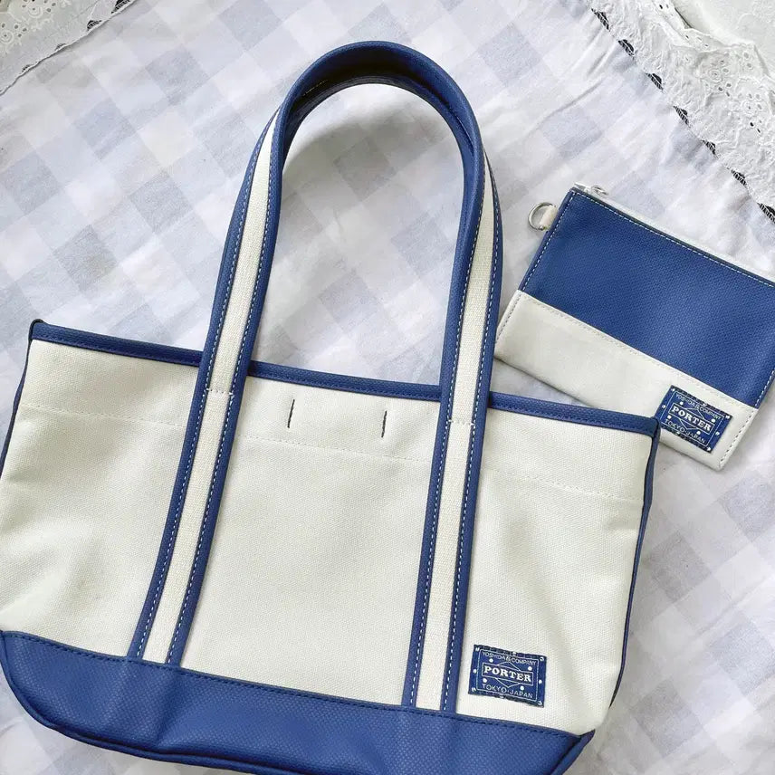 [BUNJANG] PORTER BOYFRIEND Tote Bag S + Pouch Set / 포터 보이프렌드 토트백 S + 파우치 세트 PORTER