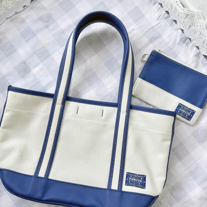 [BUNJANG] PORTER BOYFRIEND Tote Bag S + Pouch Set / 포터 보이프렌드 토트백 S + 파우치 세트 PORTER