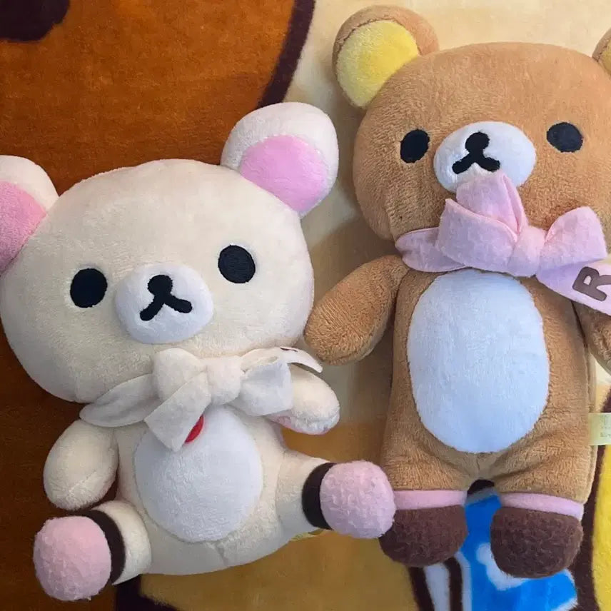 [BUNJANG] Korilak &amp; Rilakkuma Ribbon Set Plush / 코리락 &amp; 리락쿠마 리본 세트 (택X)