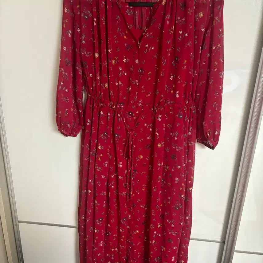 [BUNJANG] Uniqlo Floral Chiffon Dress Set / 유니클로 플로럴 쉬폰 원피스 세트