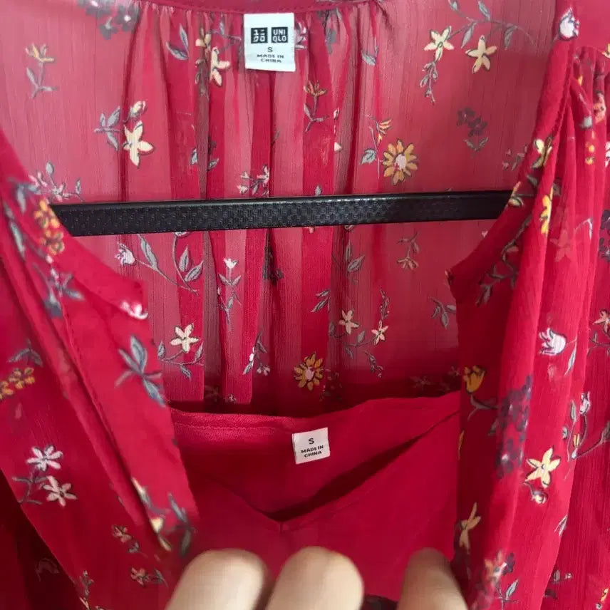 [BUNJANG] Uniqlo Floral Chiffon Dress Set / 유니클로 플로럴 쉬폰 원피스 세트