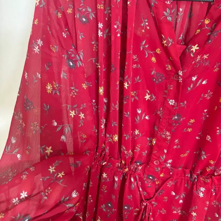 [BUNJANG] Uniqlo Floral Chiffon Dress Set / 유니클로 플로럴 쉬폰 원피스 세트