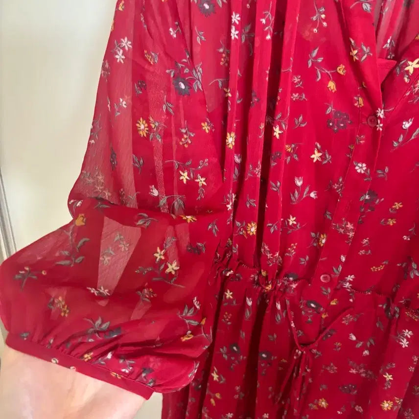 [BUNJANG] Uniqlo Floral Chiffon Dress Set / 유니클로 플로럴 쉬폰 원피스 세트