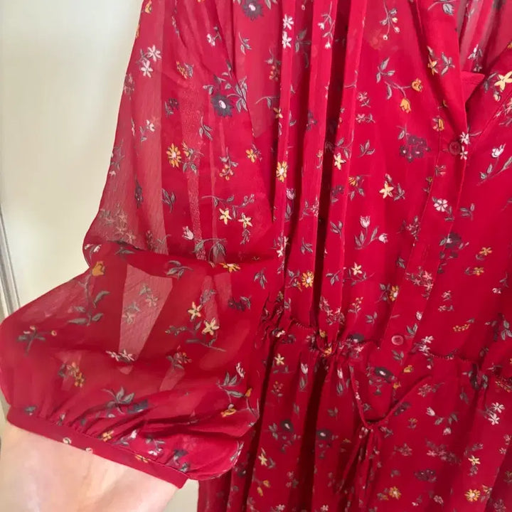 [BUNJANG] Uniqlo Floral Chiffon Dress Set / 유니클로 플로럴 쉬폰 원피스 세트