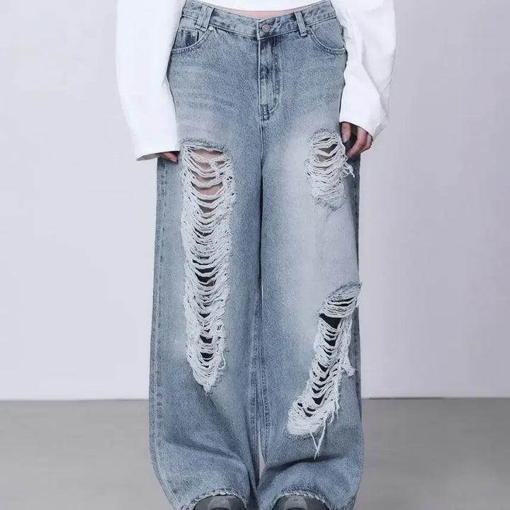 [BUNJANG] Scratch Damage Denim Pants / 스크래치 대미지 데님 팬츠