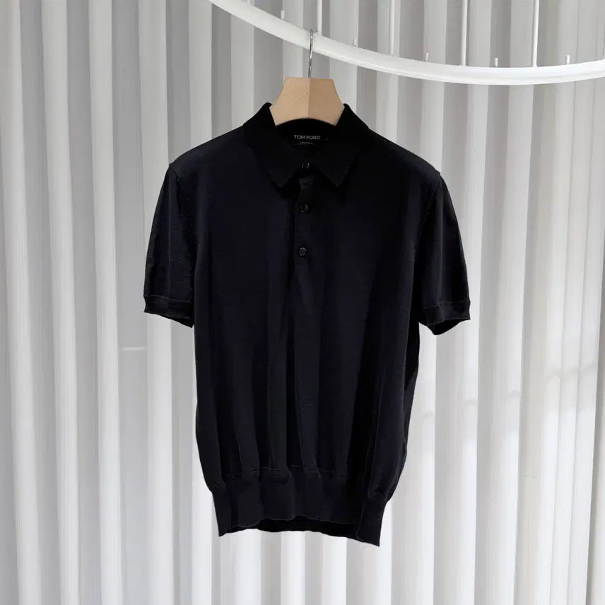 [SOLD OUT] (A+/50) / 톰포드 코튼 폴로 카라 반팔 티셔츠 블랙