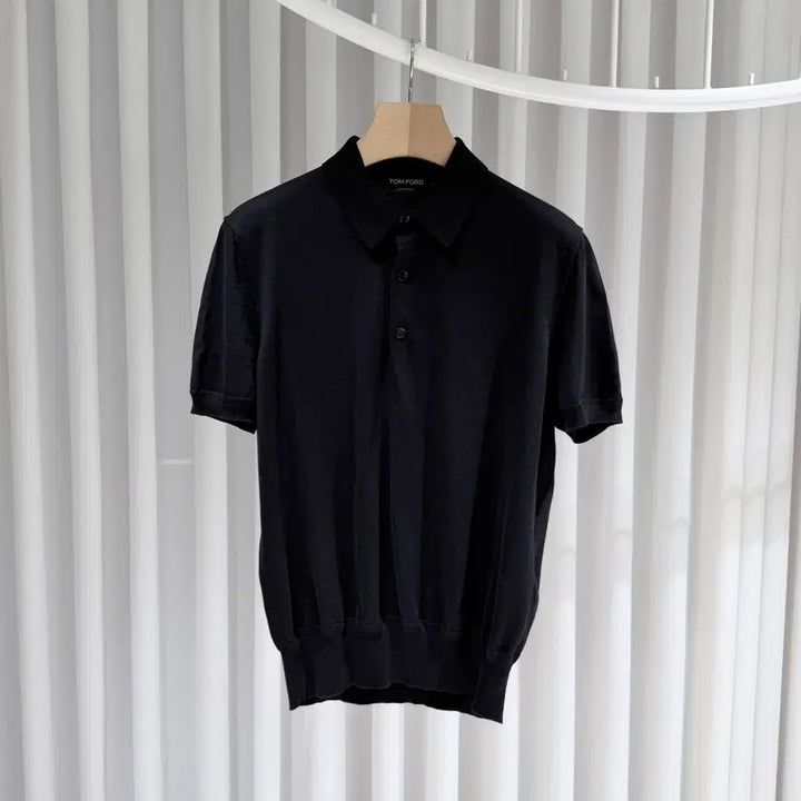 [SOLD OUT] (A+/50) / 톰포드 코튼 폴로 카라 반팔 티셔츠 블랙