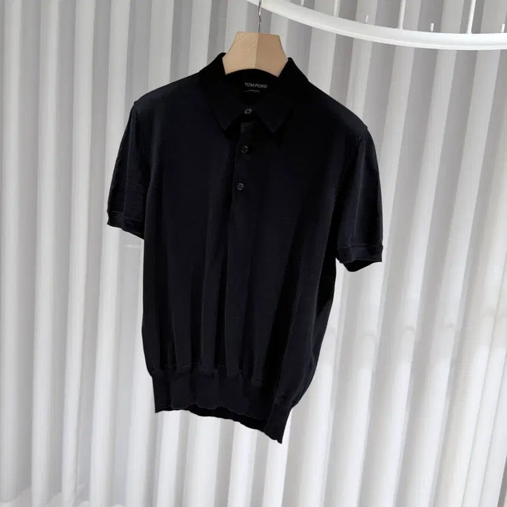 [SOLD OUT] (A+/50) / 톰포드 코튼 폴로 카라 반팔 티셔츠 블랙