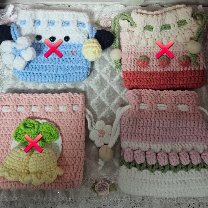 [BUNJANG] Handmade Crochet Mini Pouch / Card Wallet / (핸드메이드) 뜨게 미니 파우치 / 카드지갑
