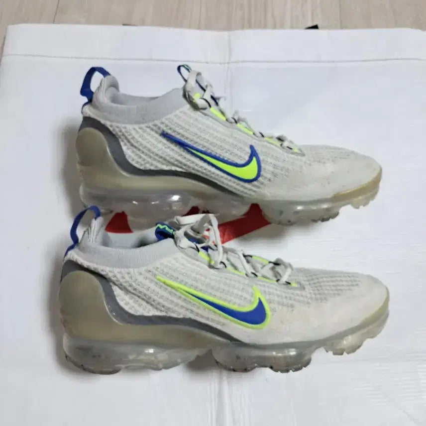 [BUNJANG] Nike Air VaporMax 2021 Flyknit White Royal Sneakers / 나이키 에어 베이퍼맥스 2021 플라이니트 화이트 로얄 스니커즈,운동화