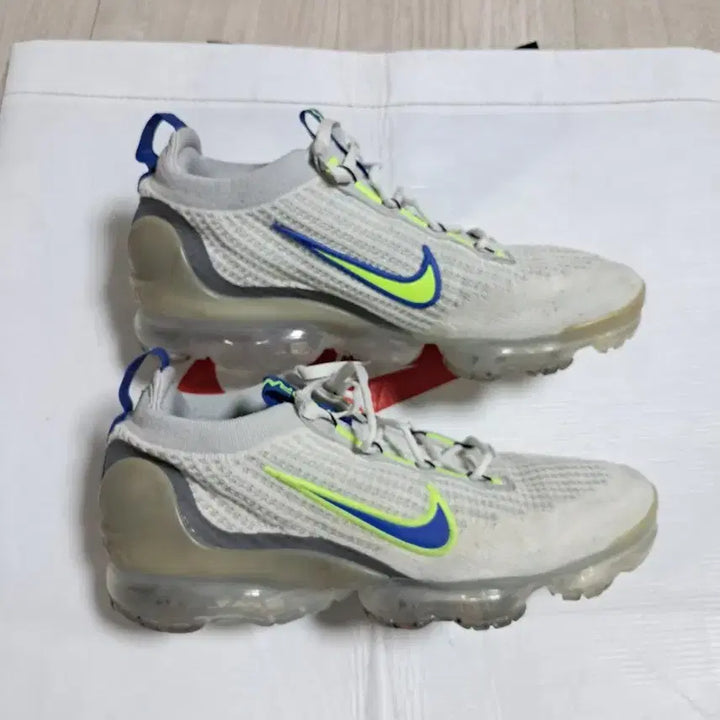 [BUNJANG] Nike Air VaporMax 2021 Flyknit White Royal Sneakers / 나이키 에어 베이퍼맥스 2021 플라이니트 화이트 로얄 스니커즈,운동화