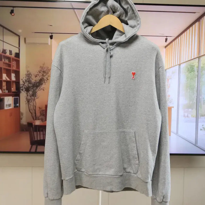 [BUNJANG] BTS (Army) Heart Logo Hoodie (Gray) - XL / 아미 하트 후드 그레이 XL 넉넉한 핏