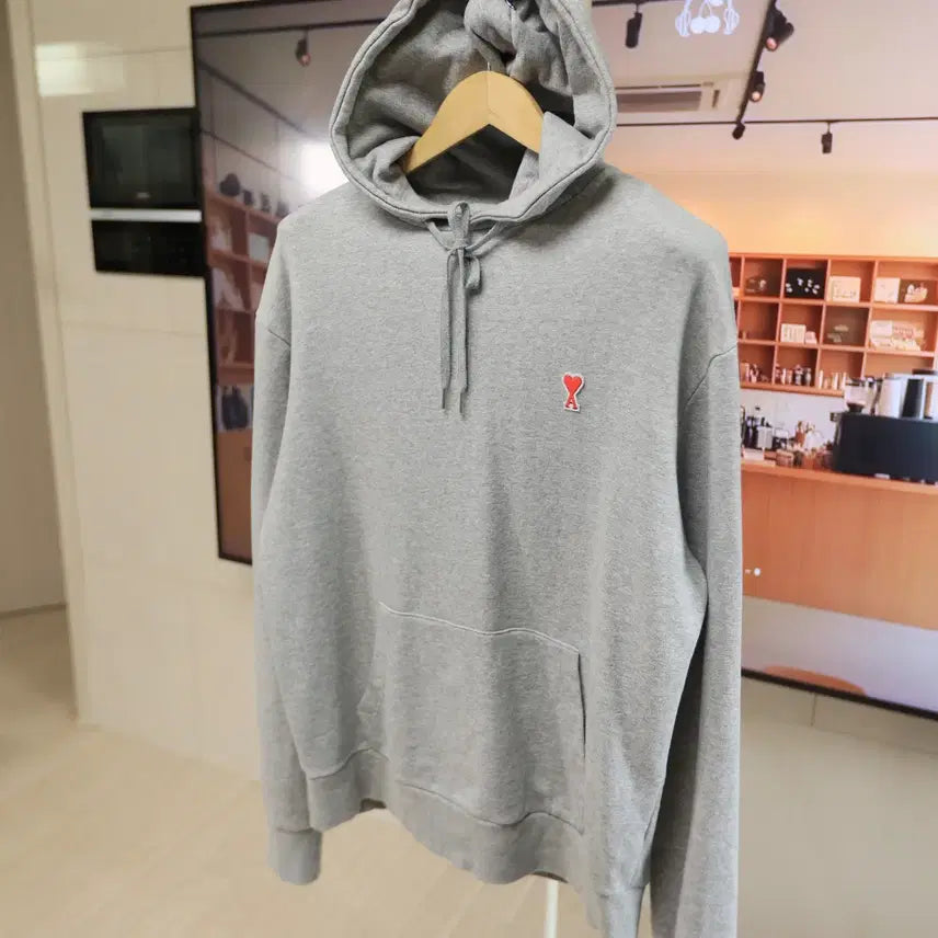 [BUNJANG] BTS (Army) Heart Logo Hoodie (Gray) - XL / 아미 하트 후드 그레이 XL 넉넉한 핏