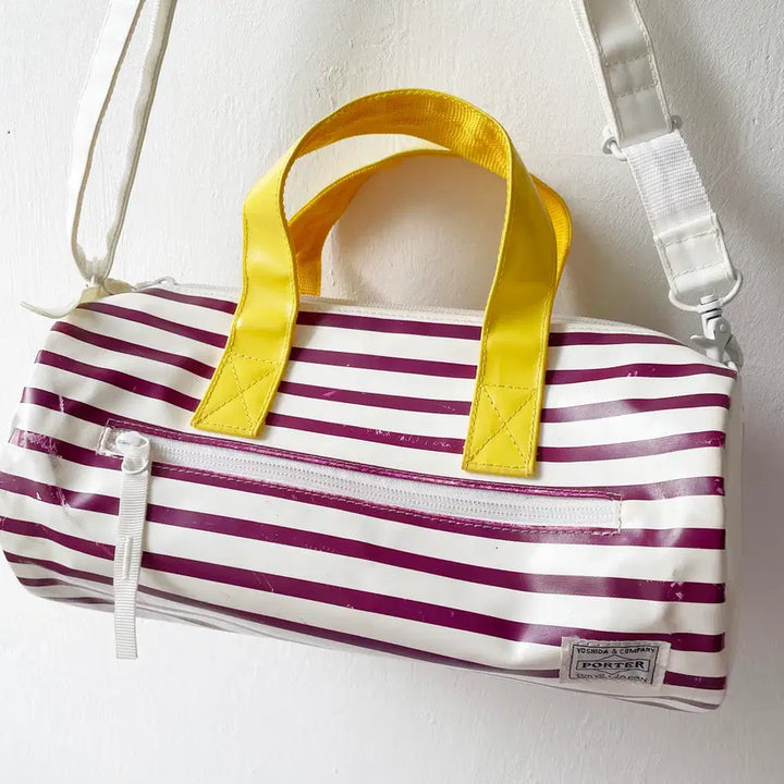 [BUNJANG] PORTER Marine Stripe Mini Boston Bag / 포터 마린 스트라이프 미니 보스턴백 PORTER