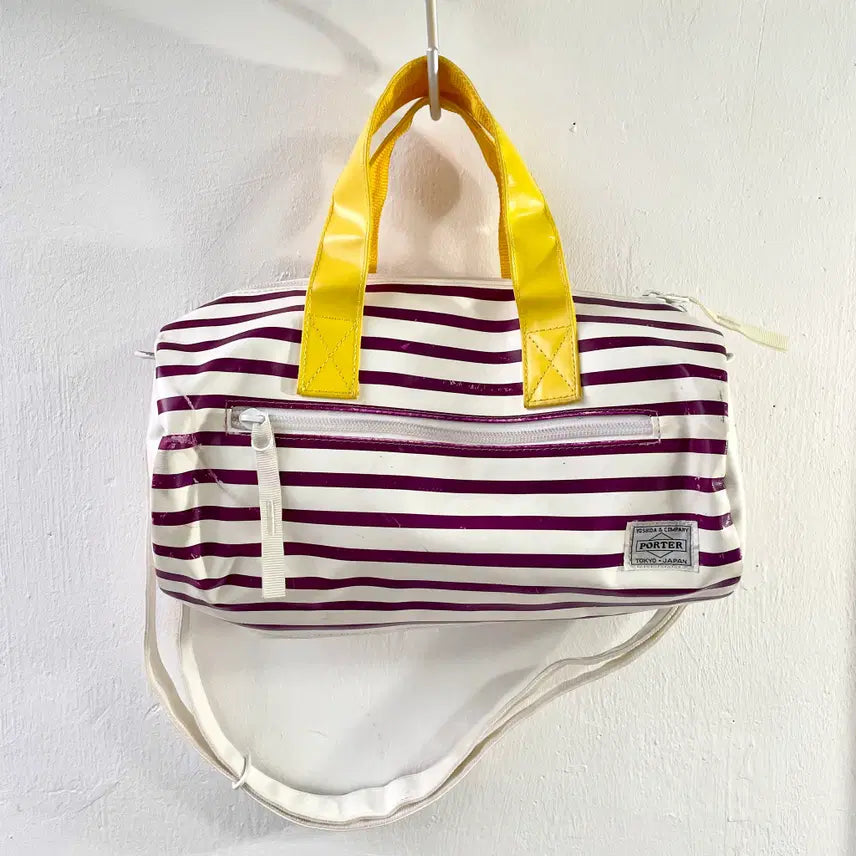[BUNJANG] PORTER Marine Stripe Mini Boston Bag / 포터 마린 스트라이프 미니 보스턴백 PORTER