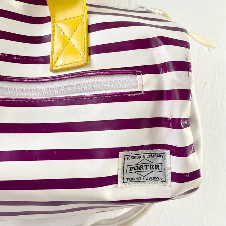 [BUNJANG] PORTER Marine Stripe Mini Boston Bag / 포터 마린 스트라이프 미니 보스턴백 PORTER