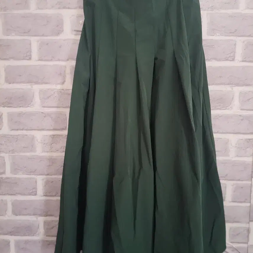 [BUNJANG] Dark Green Banded Flare Long Skirt / 다크그린 밴딩 플레어 롱스커트/알뜰한여우