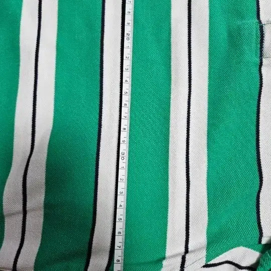 [BUNJANG] Tommy Hilfiger Green Striped Polo Shirt / 타미힐피거 그린 스트라이프 반팔 카라티