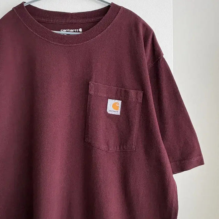 [SOLD OUT] 칼하트 K87 버건디 루즈핏 포켓 반팔티
