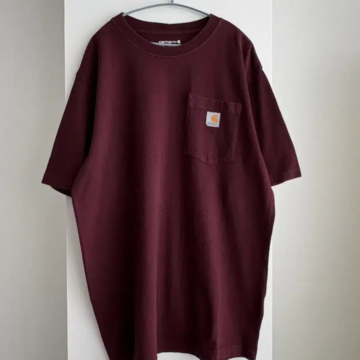 [SOLD OUT] 칼하트 K87 버건디 루즈핏 포켓 반팔티