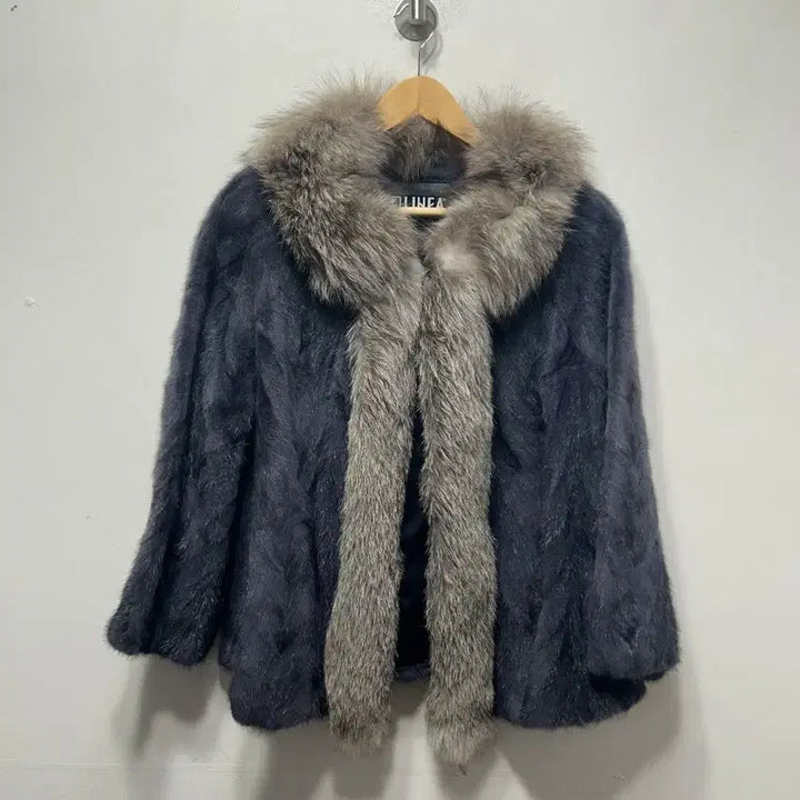 [BUNJANG] LINEA Mink Coat with Fox Fur Collar / LINEA 모피 밍크 코트 폭스퍼 카라 66