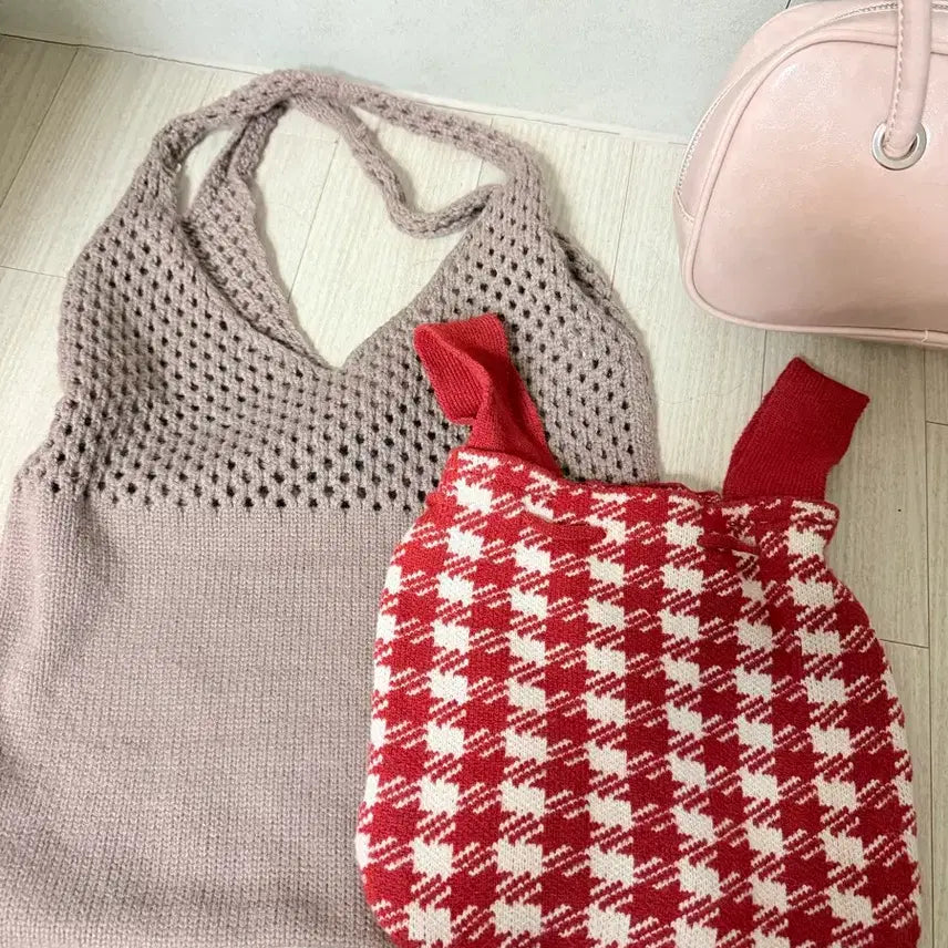 [BUNJANG] 8seconds 98°C Pink Shoulder Bag / 새상품 98도씨 핑크 숄더백, 에잇세컨즈 니트가방
