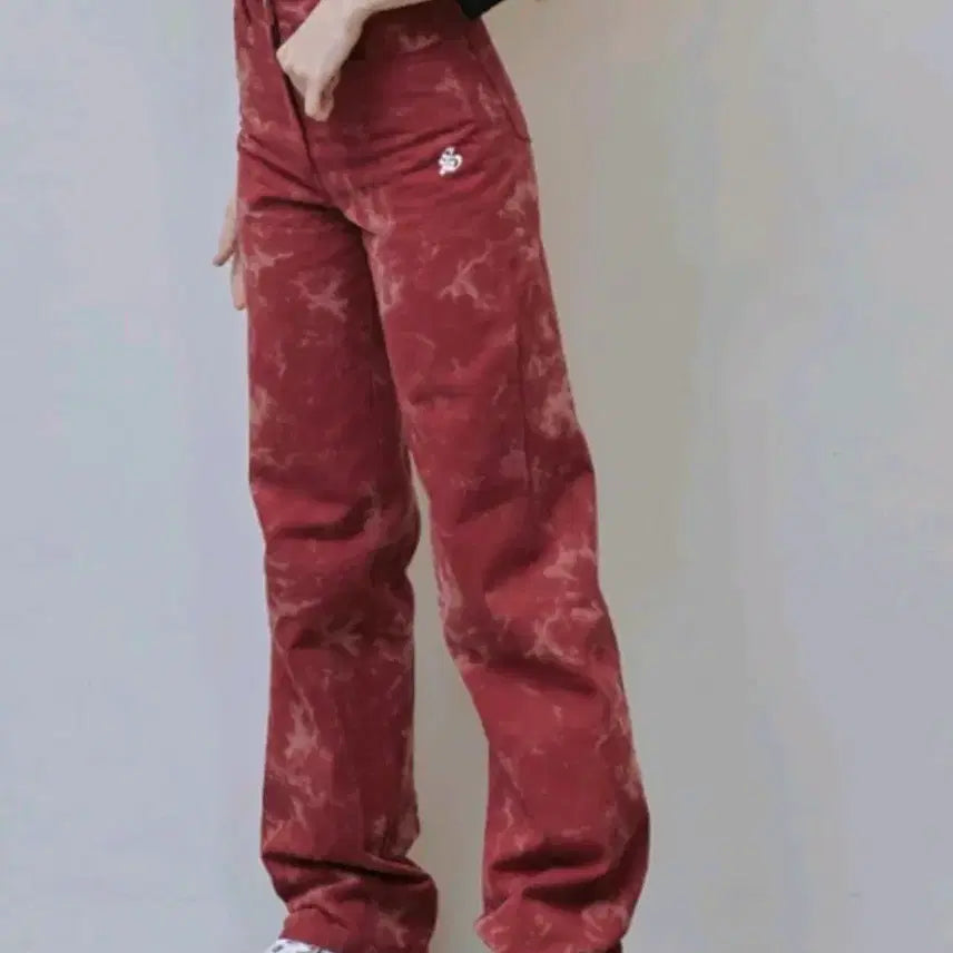 [BUNJANG] 샐러드볼즈 Tie-dye Red Jeans / 샐러드볼즈 타이다이 레드진