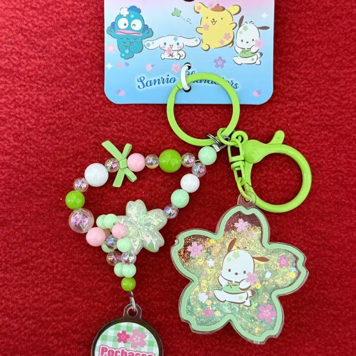 [BUNJANG] Sanrio Pochacco Cherry Blossom Keychain Set / 산리오 포차코 키링 포챠코키링