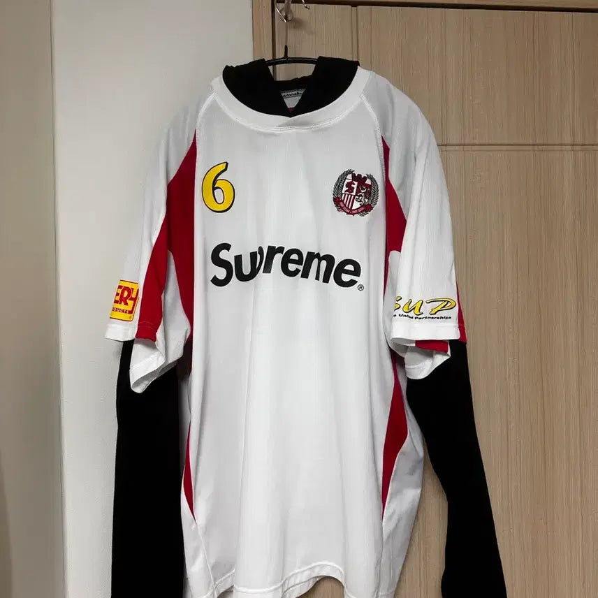 [BUNJANG] Supreme Soccer Jersey White / [XL] 슈프림 후드 사커 저지 화이트