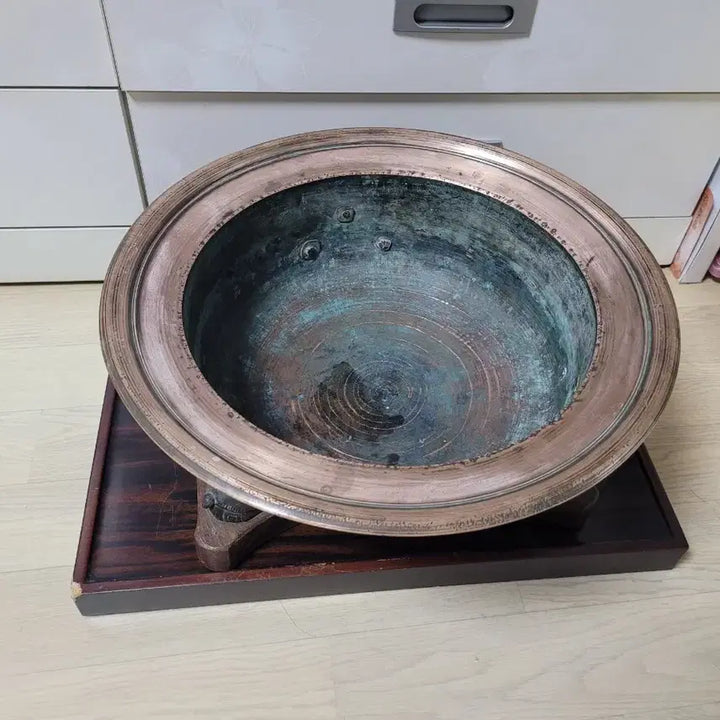 [BUNJANG] Vintage Brass Brazier with Stand / 적동 뇌쇠 화로