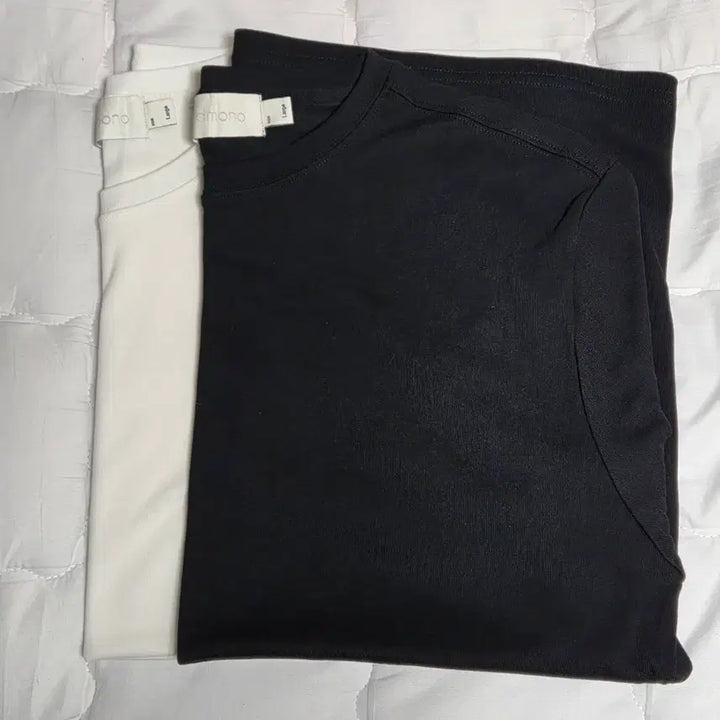 [BUNJANG] Second Monologue Ribbed Muscle Silhouette T-shirts / (새상품,2장)세컨모놀로그 골지 머슬 실루엣 립 티셔츠 [블랙,화이트]