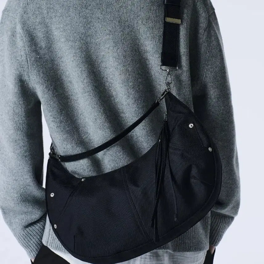 [BUNJANG] Maison Mined Two Tone Saddle Bag Black / 메종미네드 새들백 블랙