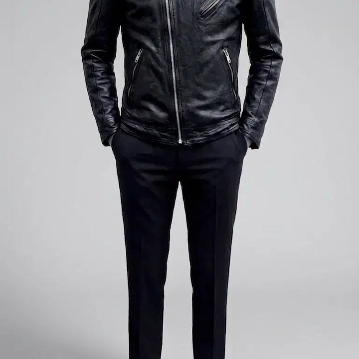 [BUNJANG] Selectizm Italian Lambskin Asymmetrical Double Zipper Blouson Jacket / 셀렉티즘/이태리 양가죽 사선 이중지퍼 라이더 블루종 자켓 /L[103]