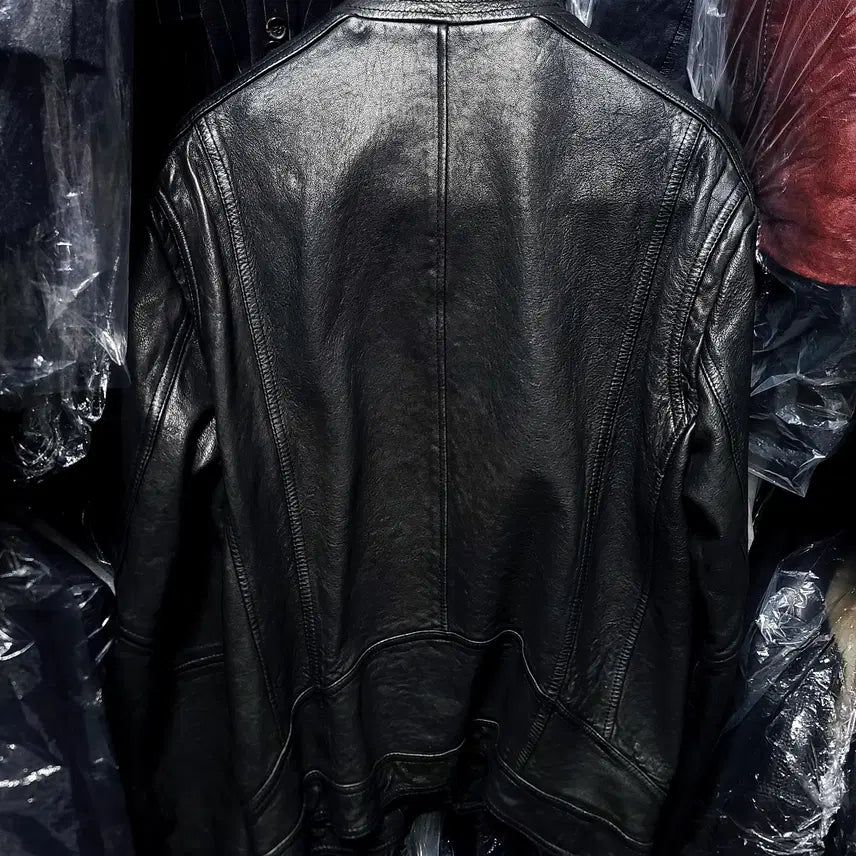 [BUNJANG] Selectizm Italian Lambskin Asymmetrical Double Zipper Blouson Jacket / 셀렉티즘/이태리 양가죽 사선 이중지퍼 라이더 블루종 자켓 /L[103]