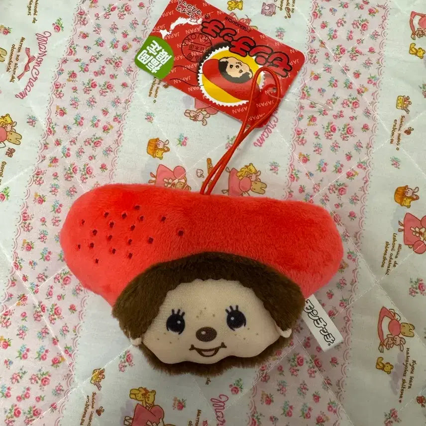 [BUNJANG] Fukuoka Limited Mentaiko Face Monchhichi Keychain / 후쿠오카 지역 한정 명란젓 얼굴 몬치치 키링