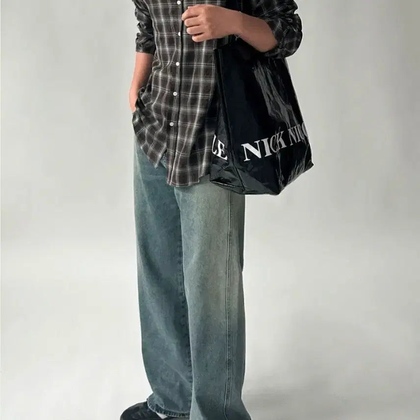 [BUNJANG] Dioff Weare Formal Check Shirt (Brown, Free Size) / 디오프-웨르포멀체크셔츠