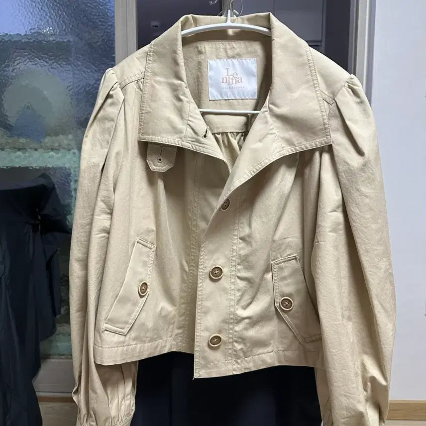 [BUNJANG] Rinnina Cotton High Neck Jacket (Beige) / 코이 코튼 하이넥 자켓(베이지)