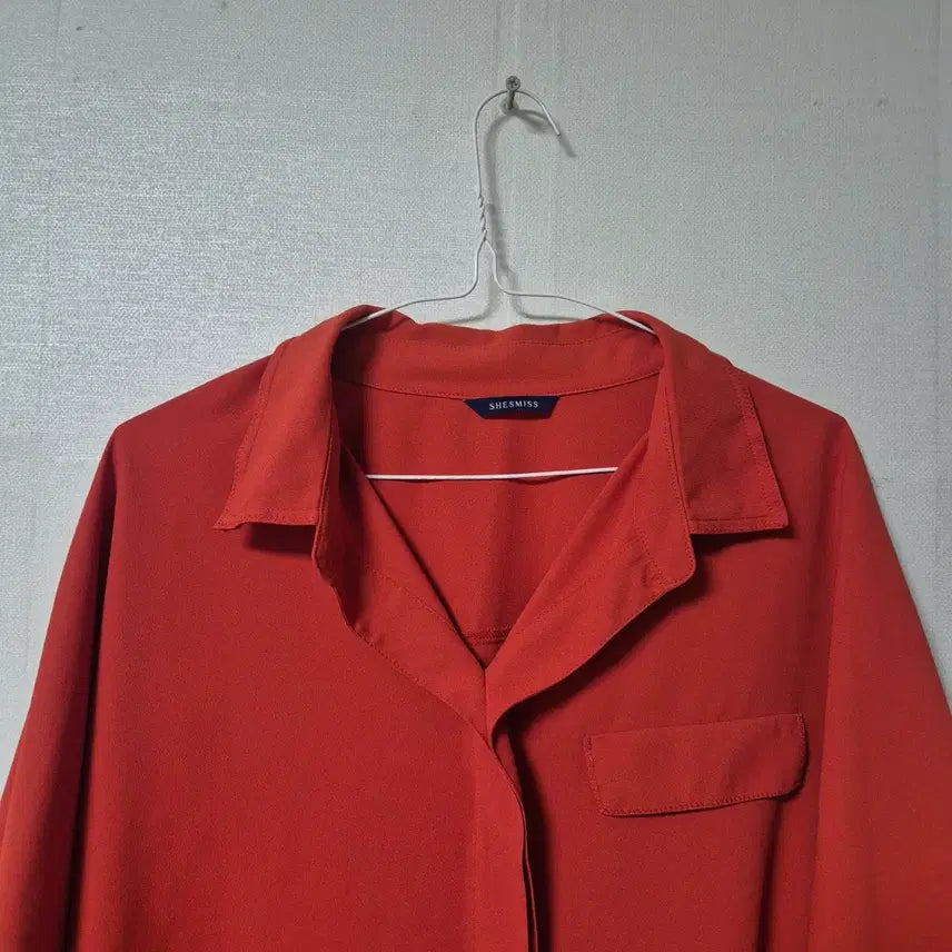 [SOLD OUT] SHEMISS 레드 컬러 반팔 셔츠