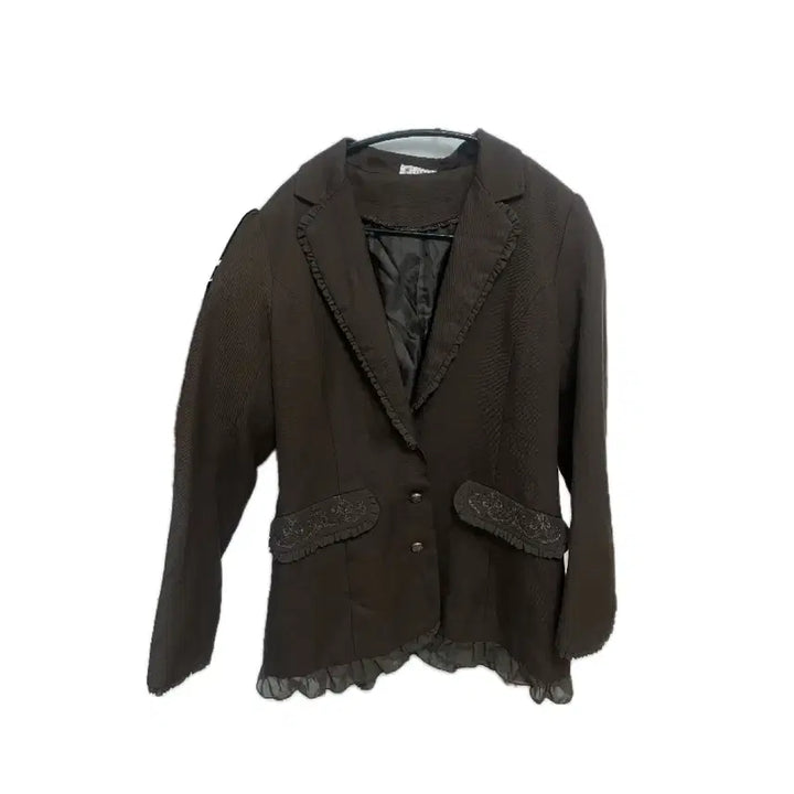 [BUNJANG] Axis Palm Brown Y2K Lace Frill Jacket / 엑시즈팜 자켓 브라운 갸루 라떼갸루 y2k 레이스 프릴
