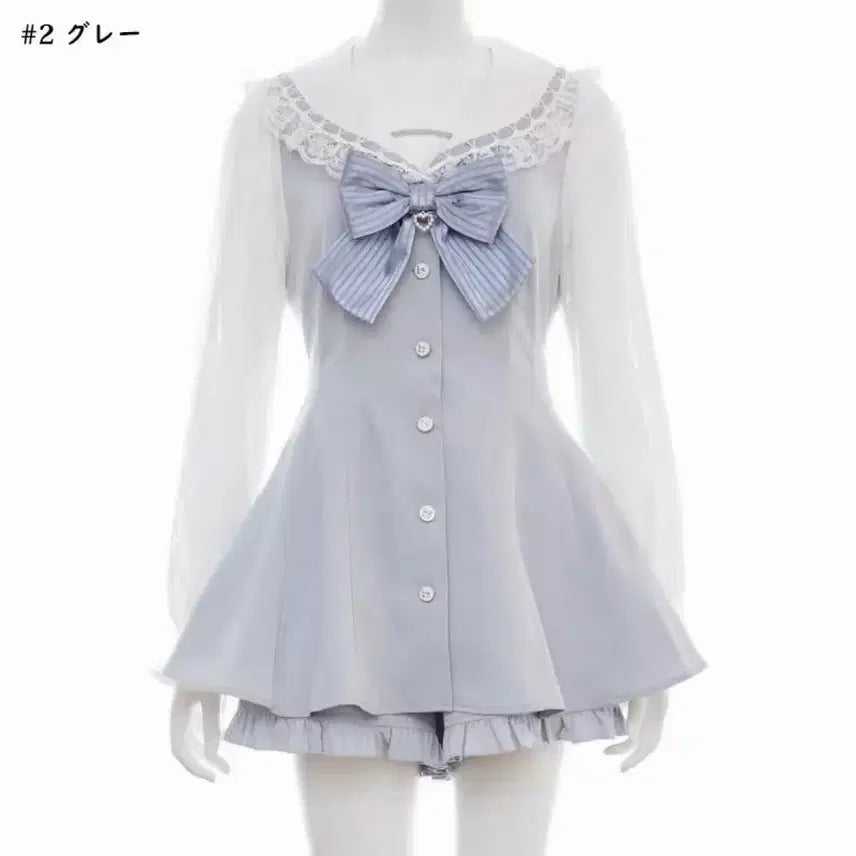 [BUNJANG] Secret Honey Sailor Collar Setup (Blue-Gray) / 시크릿허니 세일러 칼라 셋업 블루그레이 양산형 지뢰계 리즈리사 앙크루즈