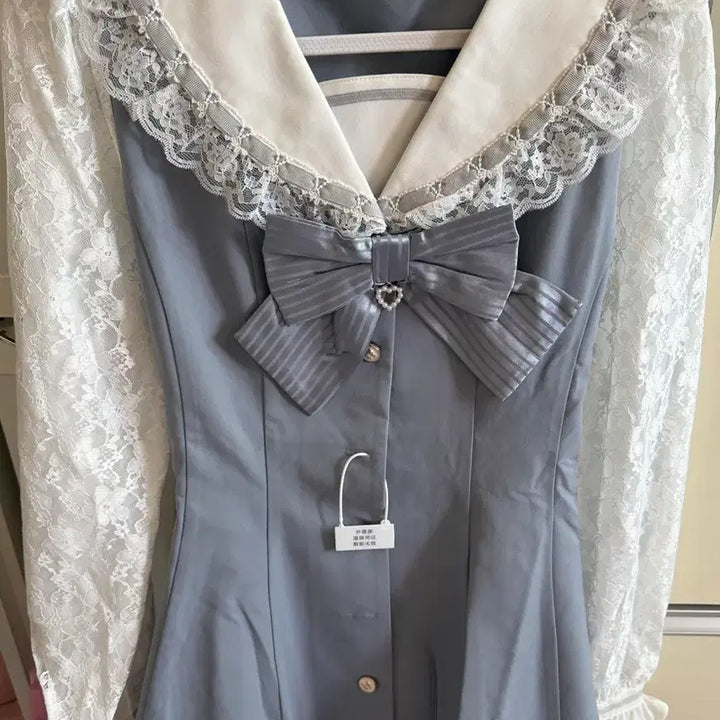 [SOLD OUT] 시크릿허니 세일러 칼라 셋업 블루그레이 양산형 지뢰계 리즈리사 앙크루즈